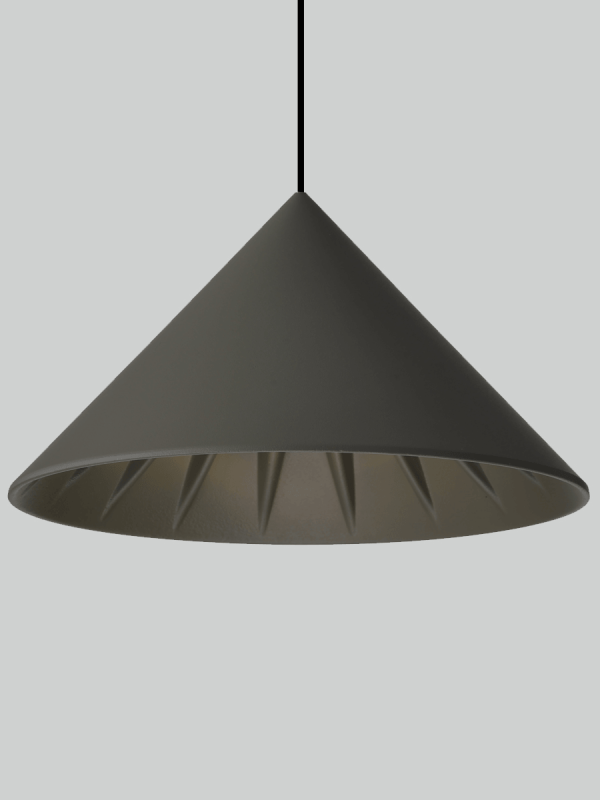 P0209 Ribbed Cone Pendant Light