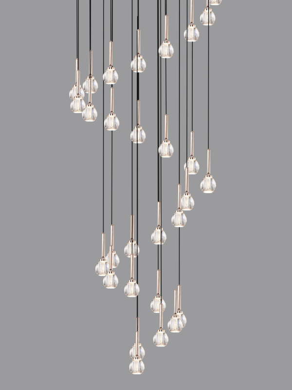 P0853-36A Waterfall Glass Globe Chandelier