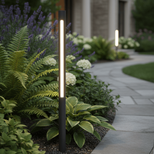 GR0876 Slotted Cylindrical Outdoor Bollard Light