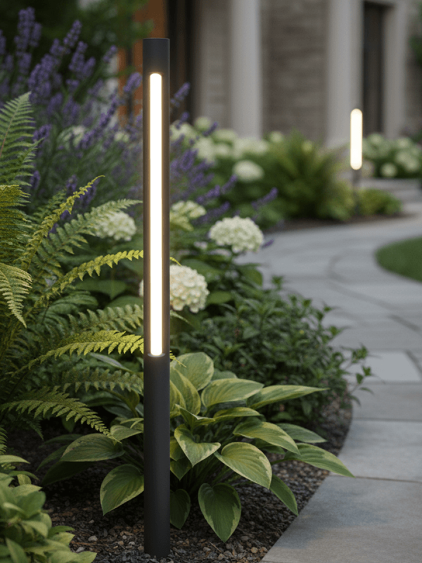 GR0876 Slotted Cylindrical Outdoor Bollard Light