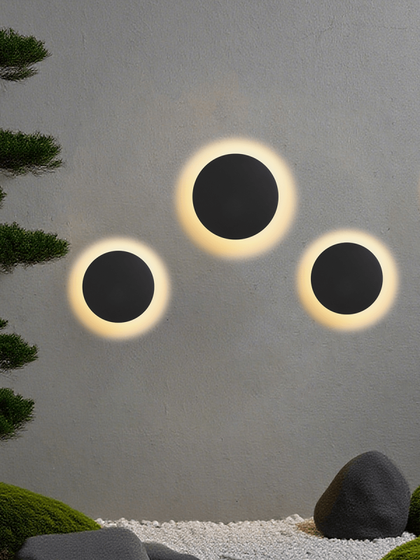 LWA0137 Circular Backlit Outdoor Wall Light