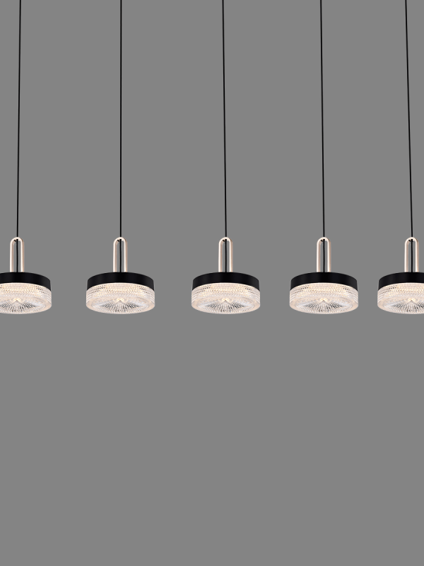 P0855-5A Five-Light Linear Crystal Pendant Light