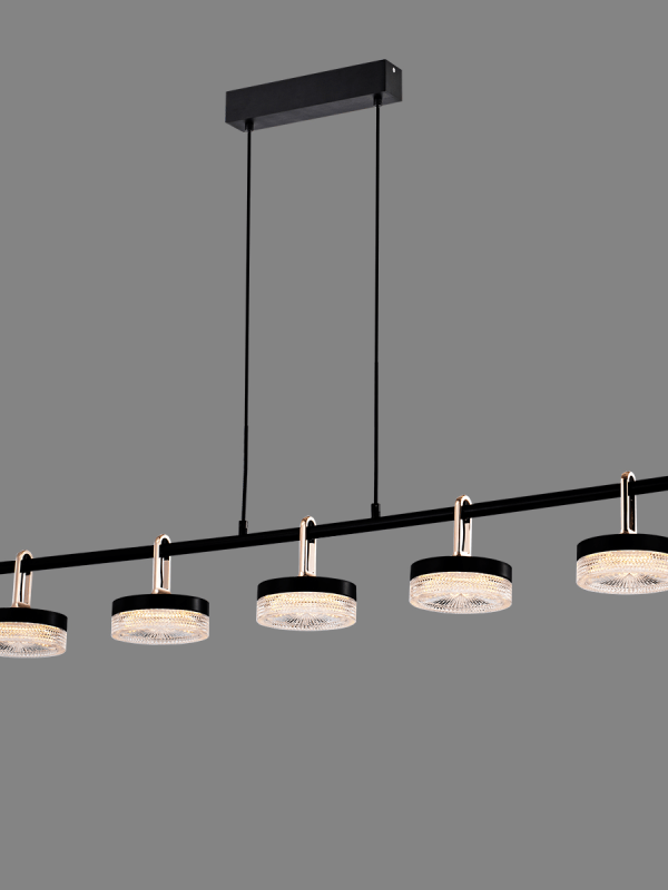 P0855-5B Five-Light Bar Crystal Pendant Light