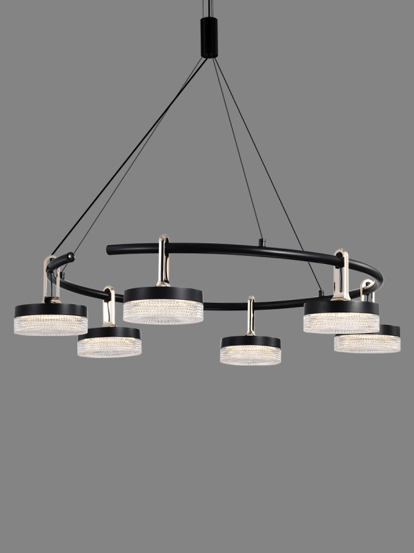 P0855-6C Six-Light Ring Crystal Pendant Light