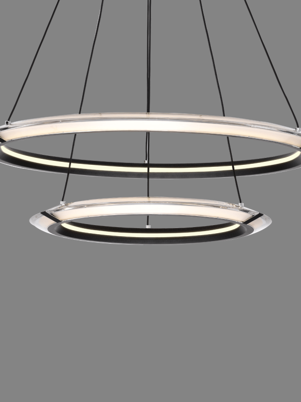 P0866-B Ultra-Slim Double Ring Pendant Light