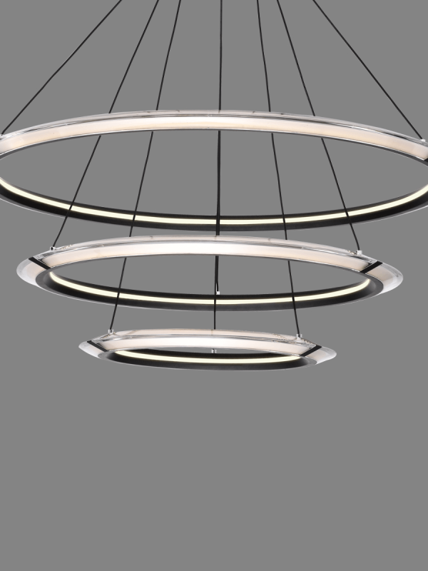 P0866-C Ultra-Slim Triple Ring Pendant Light