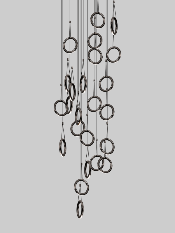 P0880-24A Cascading Ring Chandelier